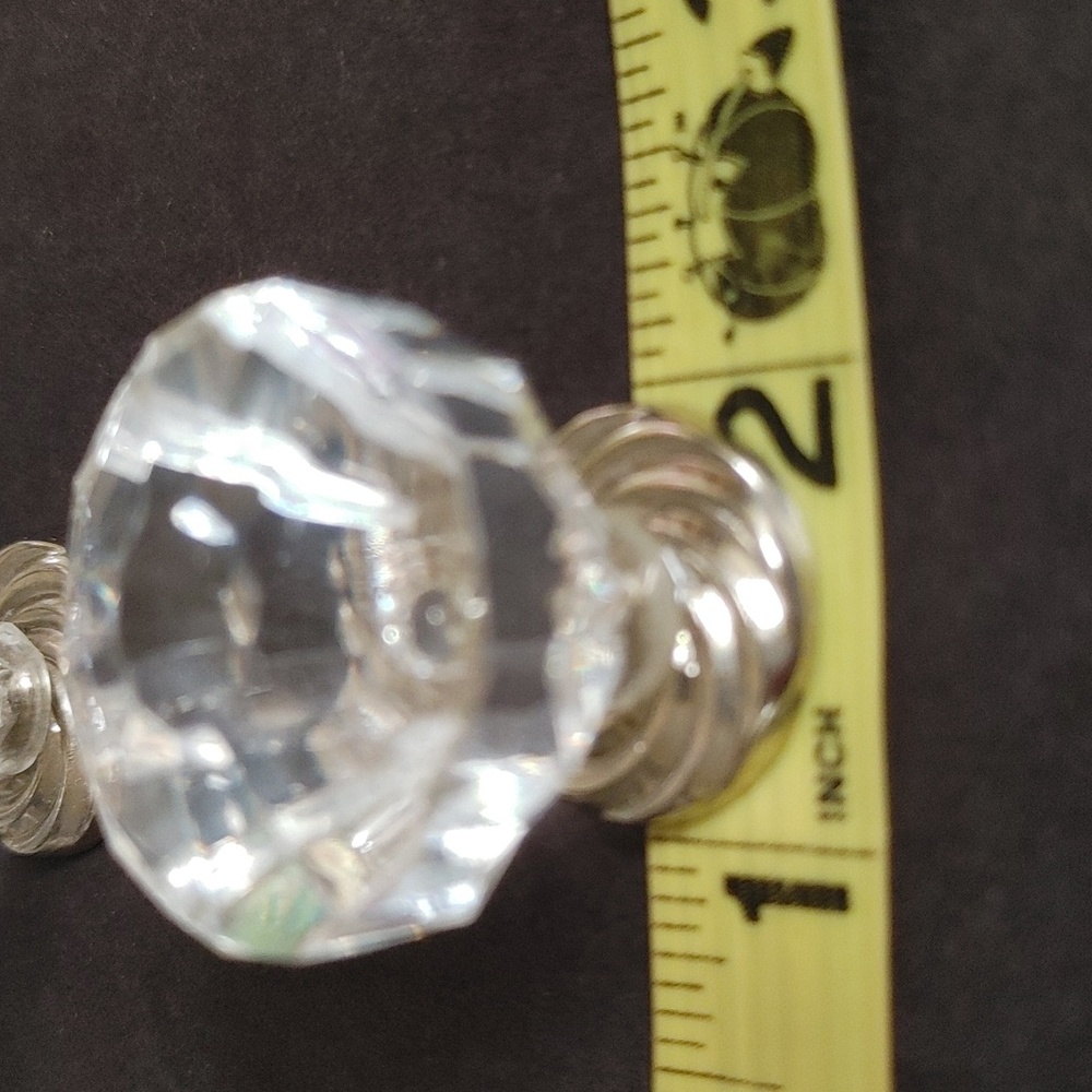 15 Pcs Acrylic Crystal Cabinet Drawer Knobs w Polished Chrome Swirl Base - Picture 9 of 10